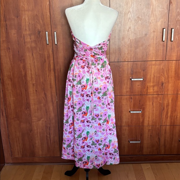 Ganni Organic Cotton Strapless Floral Maxi Dress - Picture 4 of 6